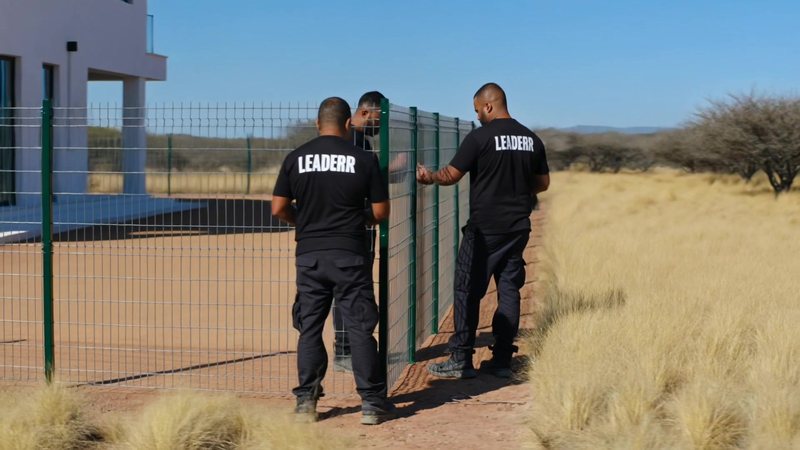 Electric Fencing Cape Town - installers fitting a perimeter fence around a new house Electric Fencing Cape Town - installers fitting a perimeter fence around a new house
